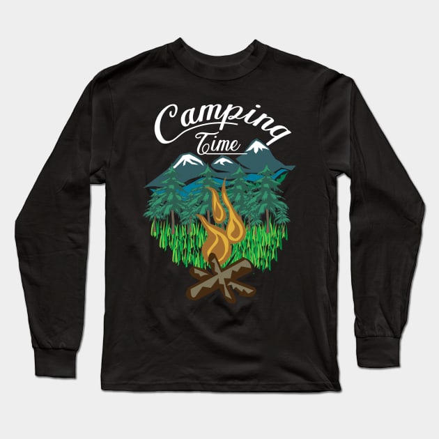 Camping time Long Sleeve T-Shirt by mounier